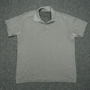 Lululemon Shirt Mens XL Gray Seamless Metal Vent Tech Athletic Performance Polo